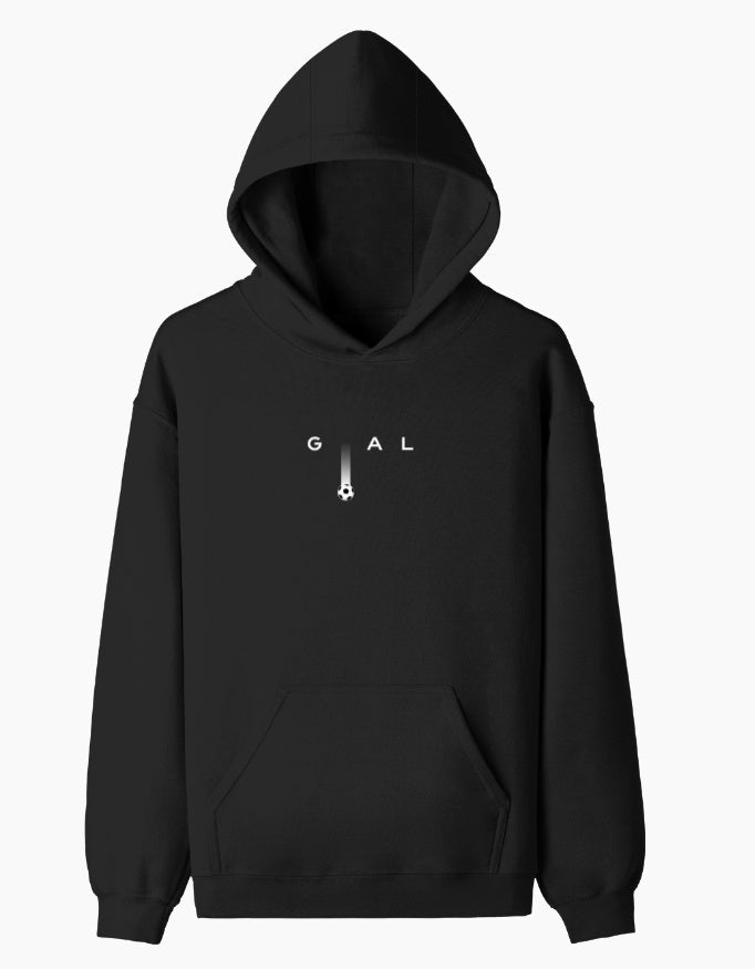 Rebelios GoAL Premium Hoodie | Minimal Football Streetwear | Unisex Black Pullover - Rebelios